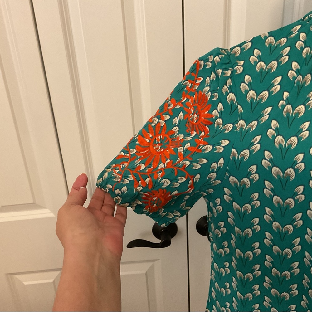 SHEIN Green Floral Blouse - Picture 6 of 15